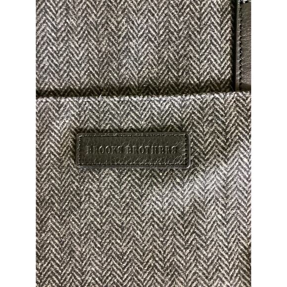Brooks Brothers Women Purse Herringbone Wool and leather Tote Top handle EUC - Picture 10 of 11